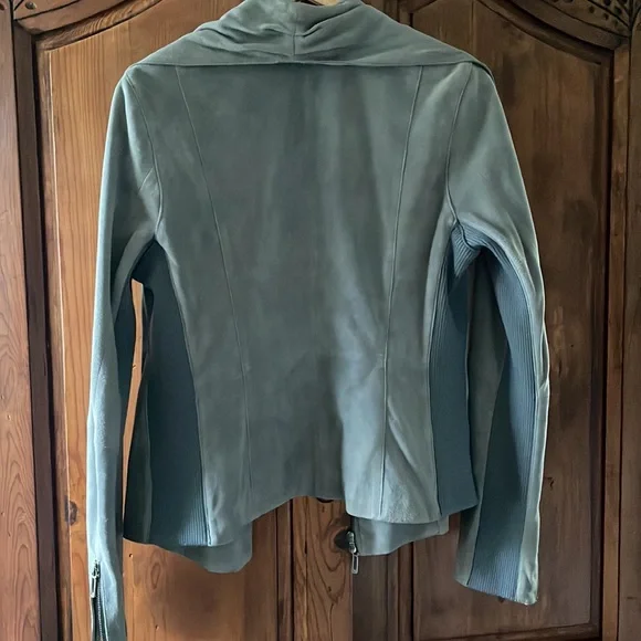 COPY - EUC VINCE SUEDE WATERFALL COLLAR ZIP JACKET. SIZE L - Picture 8 of 14